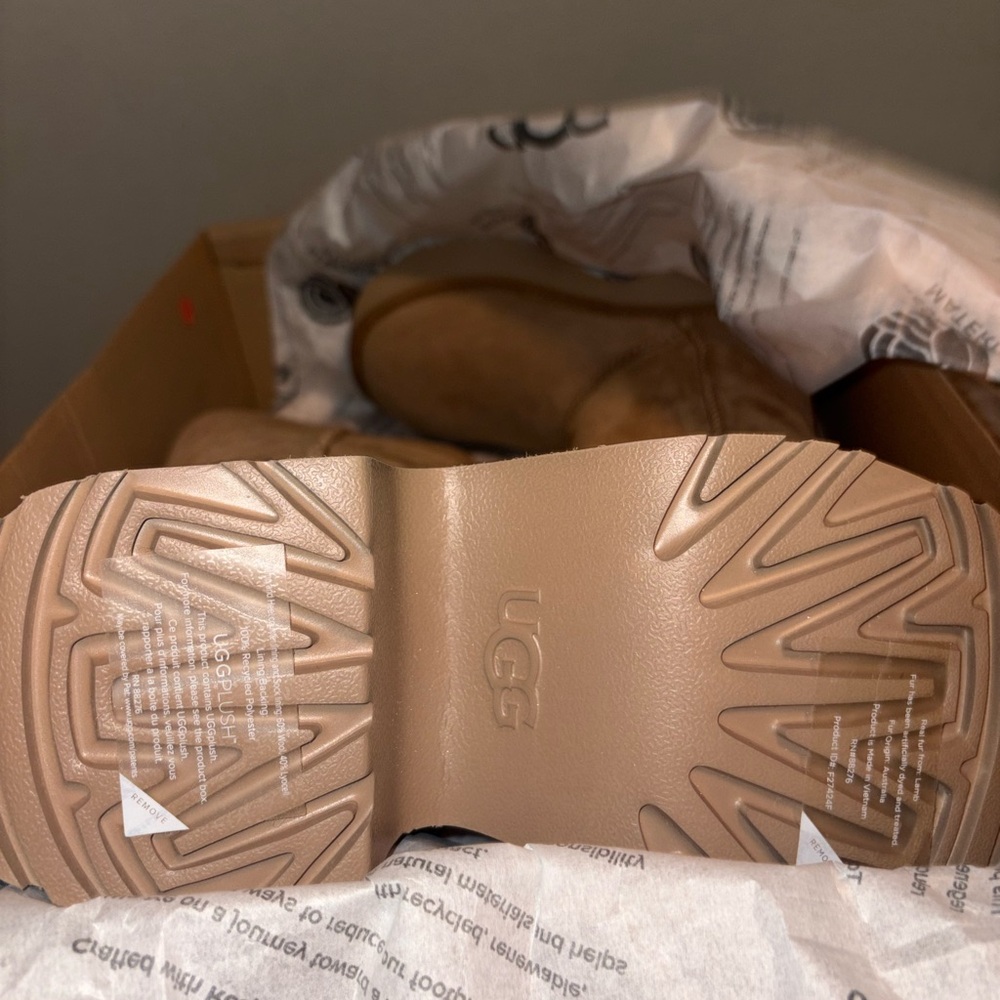 UGG Brown and Cream Shearling Boots - Picture 3 of 3